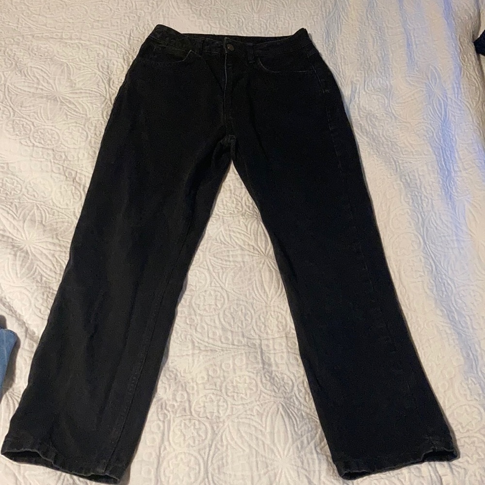 Black denim jeans